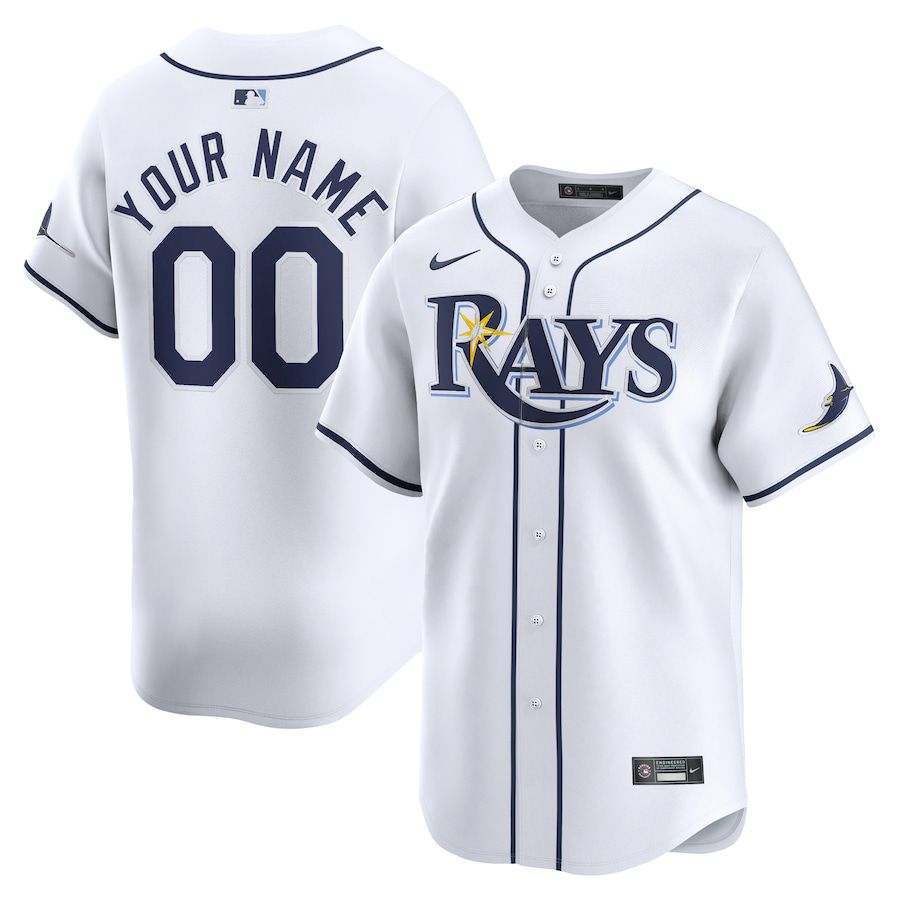 Men Tampa Bay Rays Nike White Home Limited Custom MLB Jersey